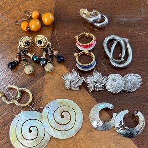 Silver and Gold Hoop Earrings Set